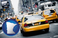 minnesota map icon and New York City taxis