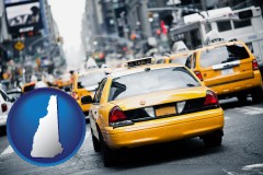 new-hampshire map icon and New York City taxis