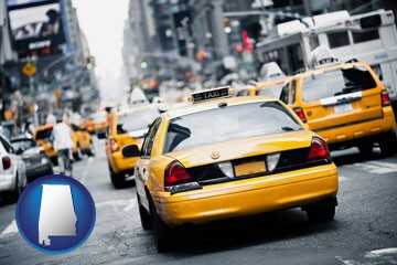New York City taxis - with Alabama icon