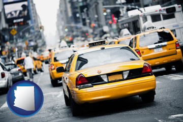 New York City taxis - with Arizona icon