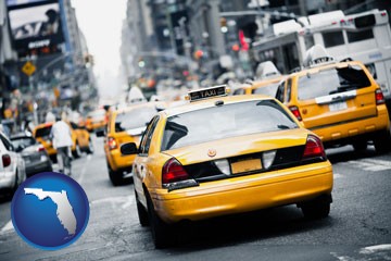 New York City taxis - with Florida icon