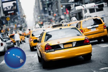 New York City taxis - with Hawaii icon