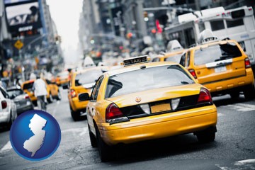 New York City taxis - with New Jersey icon