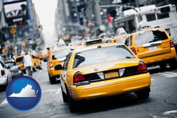 New York City taxis - with Virginia icon